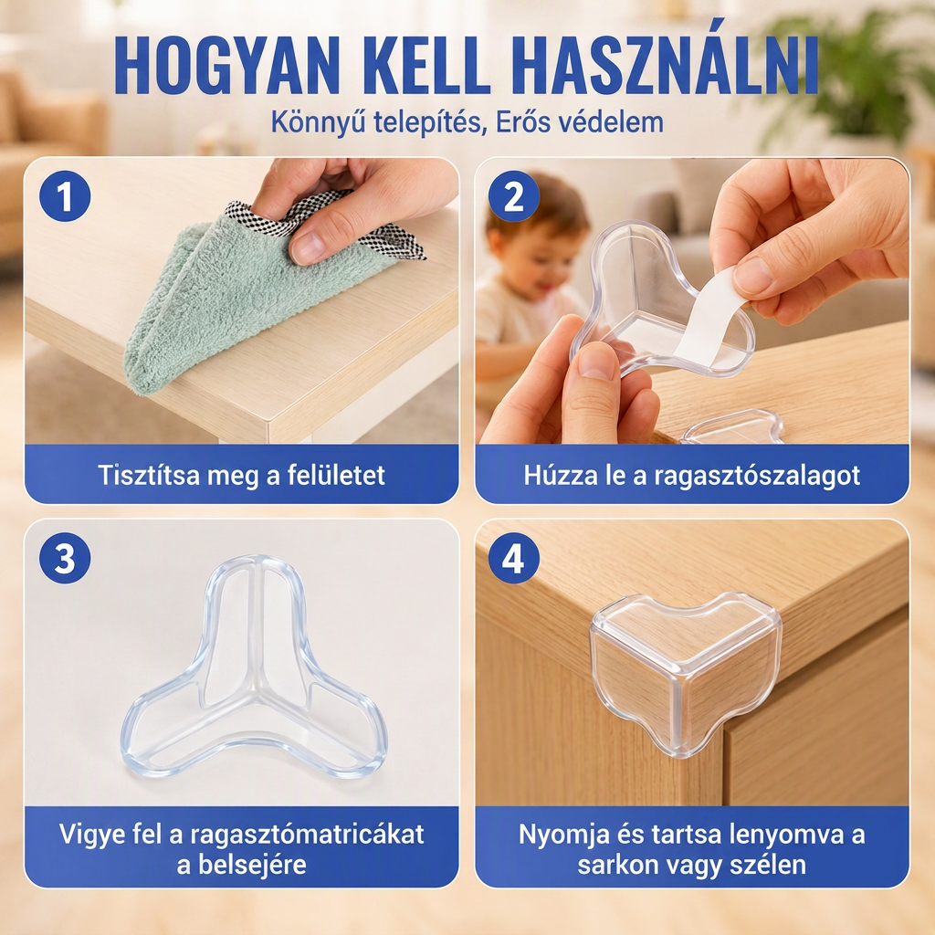Átlátszó sarokvédők gyerekeknek 💥 – Ütésálló és szinte láthatatlan 💎