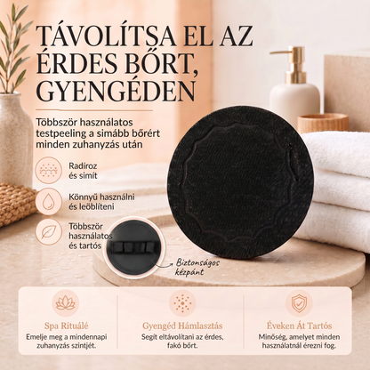 🚿 Mélytisztító hámlasztó testradírozó párna – Gyengéden távolítja el az elhalt hámsejteket & SPA fürdőszivacs 💖