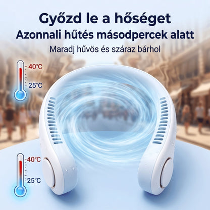 🔥🔥PKNEW® Hordozható nyakventilátor, lapátnélküli viselhető személyi ventilátor, kéz nélküli hűtés kültéri használatra és irodába 💎
