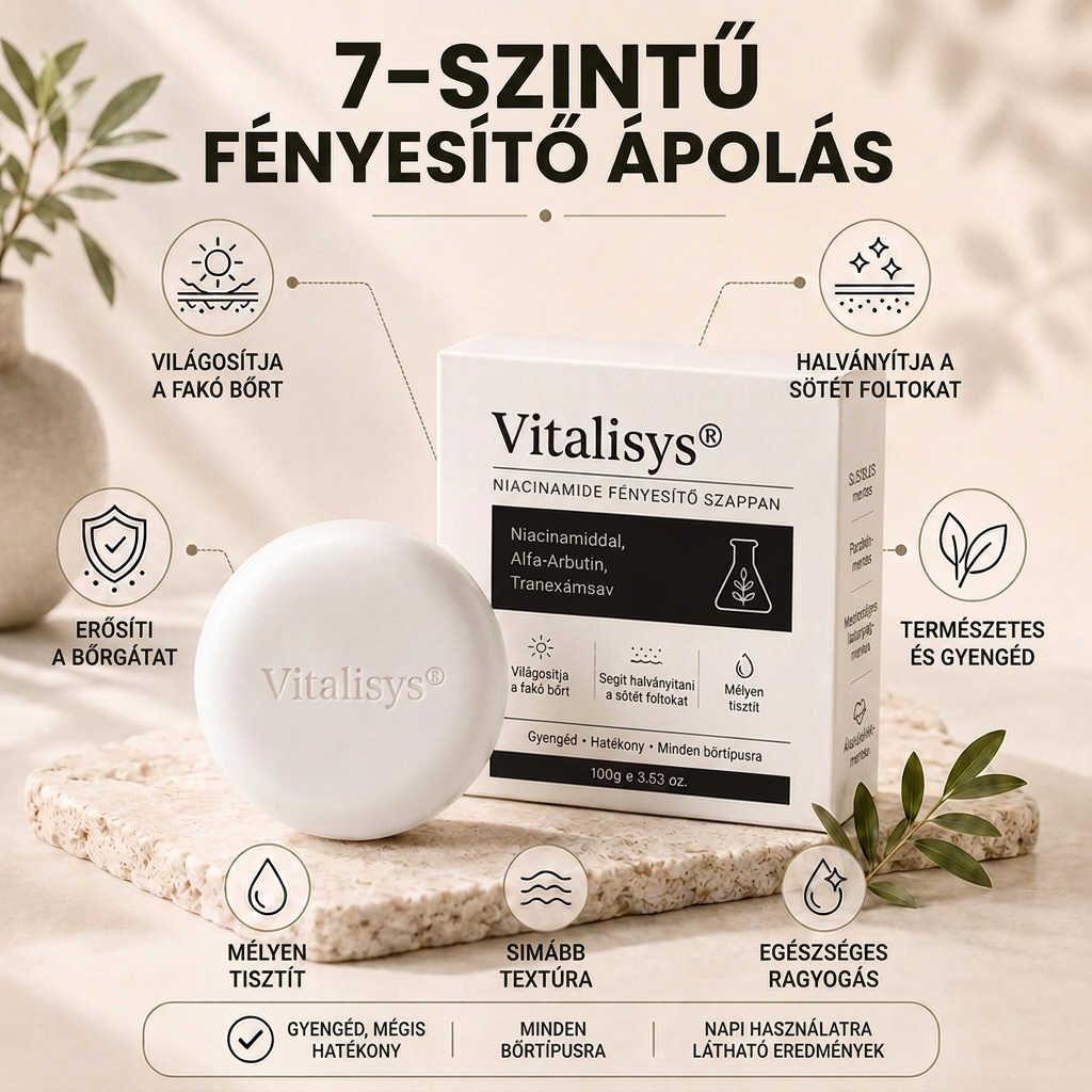 🔥🔥Vitalisys® Niacinamidos bőrvilágosító szappan pigmentfoltok és szeplők ellen 💆‍♀️