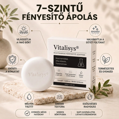 🔥🔥Vitalisys® Niacinamidos bőrvilágosító szappan pigmentfoltok és szeplők ellen 💆‍♀️