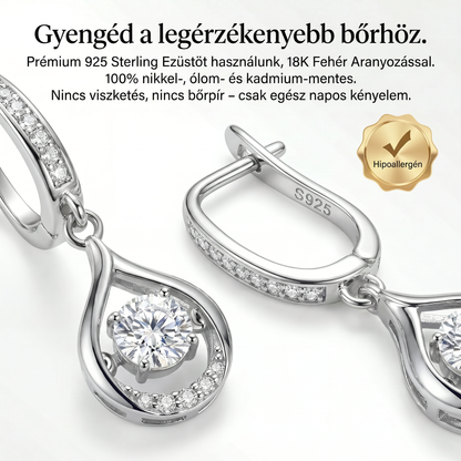🌈🌈 MA 90% KEDVEZMÉNY: 1 karátos „Táncoló” Moissanite fülbevaló – Tiszta S925 kényelem és csillogás, amit megérdemelsz! 💖