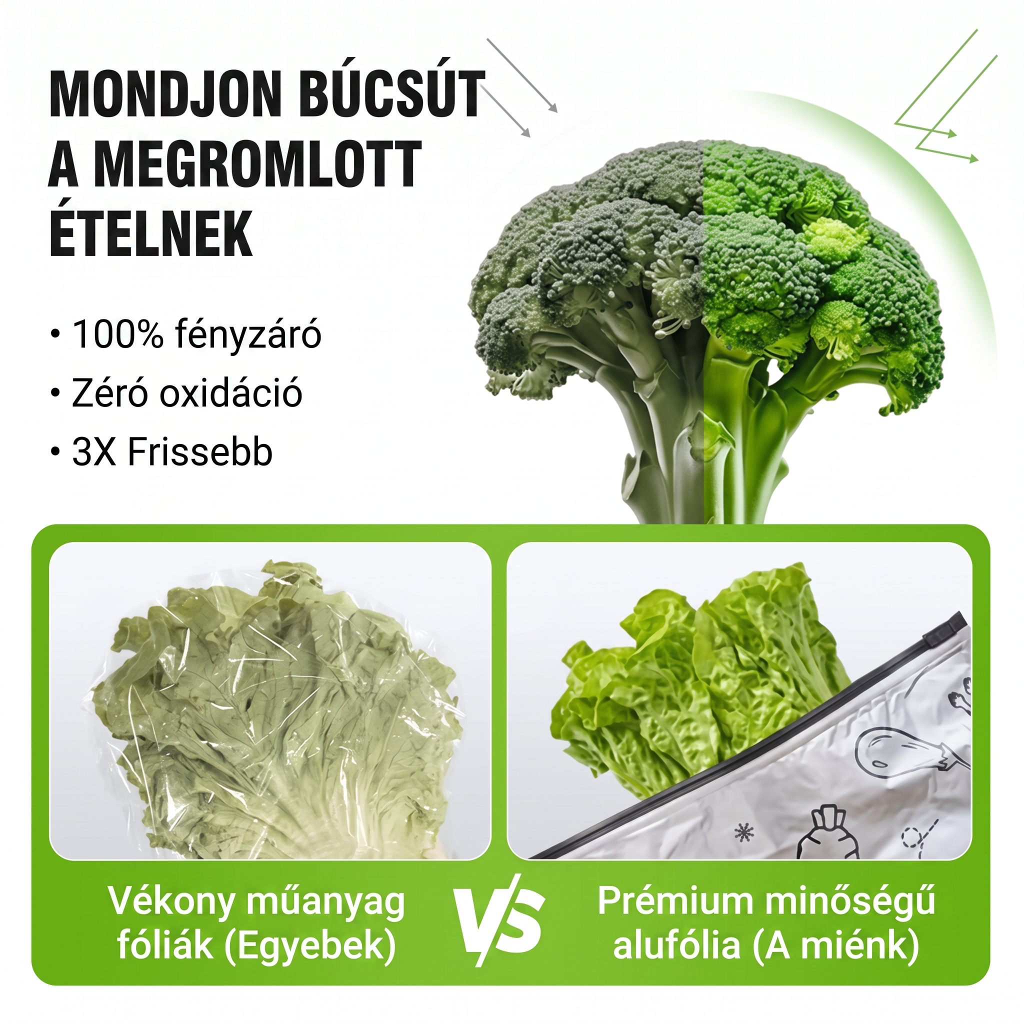 LIMITÁLT AKCIÓ: 70% KEDVEZMÉNY! 🍗 🥦 Újrahasználható, lezárható alufólia tároló tasakok 💎
