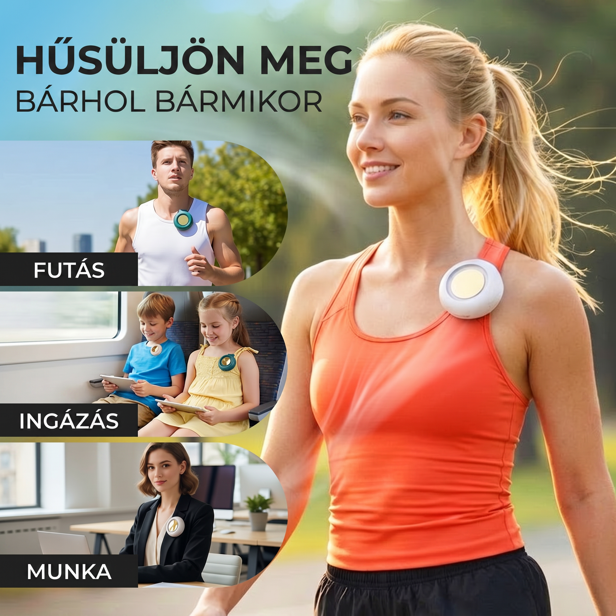 🔥🔥PKNEW® Hordozható Mini Lapátnélküli Csíptethető Ventilátor
