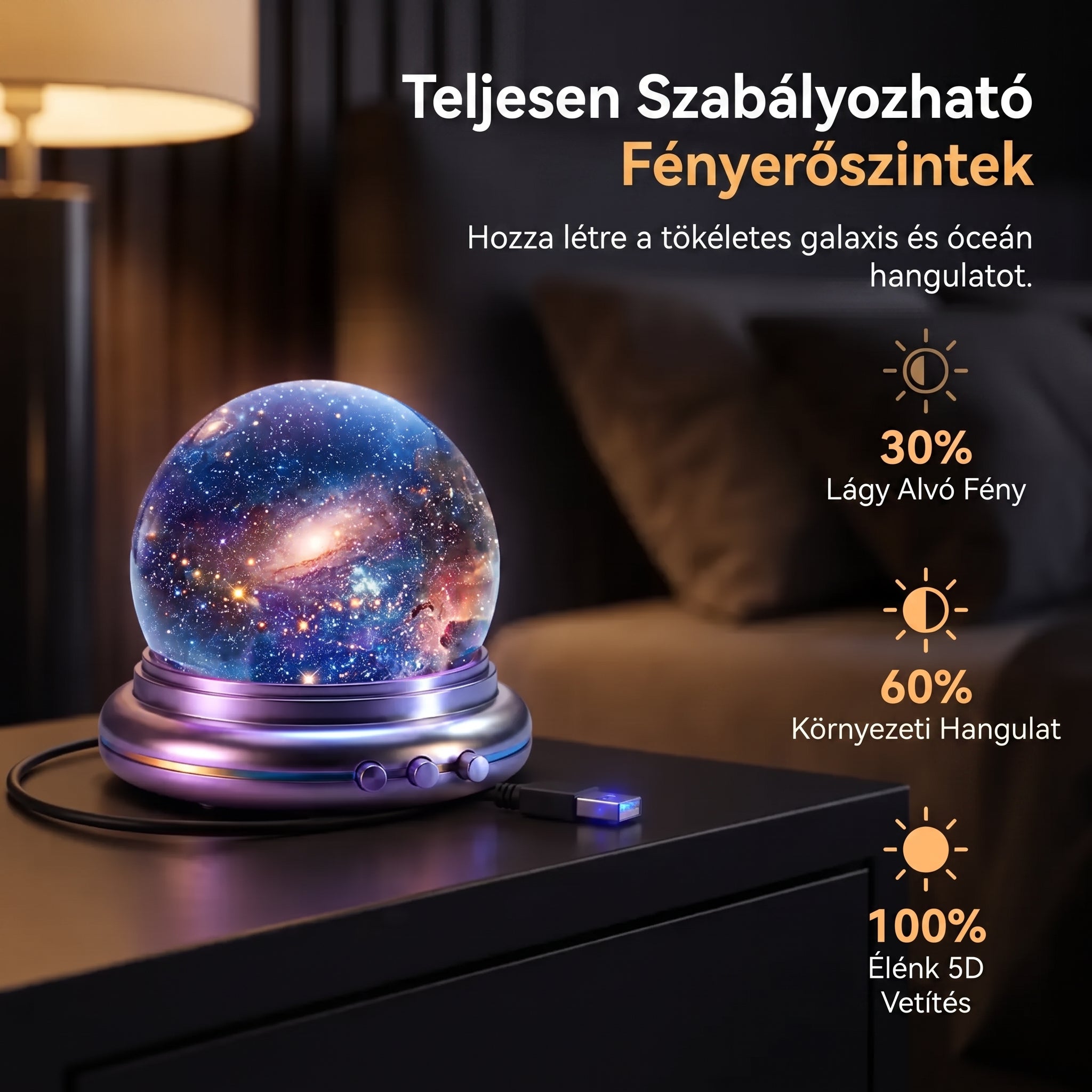 PKNEW® 🔮 Éjszakai Fény Projektor | NEXT-GEN SMART PROJECTION HD Smart Dynamic 5D Holografikus Éjszakai Fény Projektor