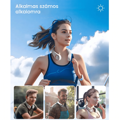 🔥🔥PKNEW® Hordozható nyakventilátor, lapátnélküli viselhető személyi ventilátor, kéz nélküli hűtés kültéri használatra és irodába 💎