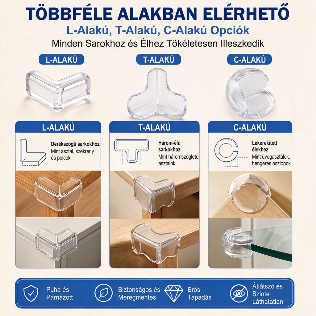 Átlátszó sarokvédők gyerekeknek 💥 – Ütésálló és szinte láthatatlan 💎