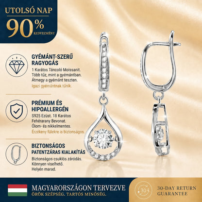 🌈🌈 MA 90% KEDVEZMÉNY: 1 karátos „Táncoló” Moissanite fülbevaló – Tiszta S925 kényelem és csillogás, amit megérdemelsz! 💖