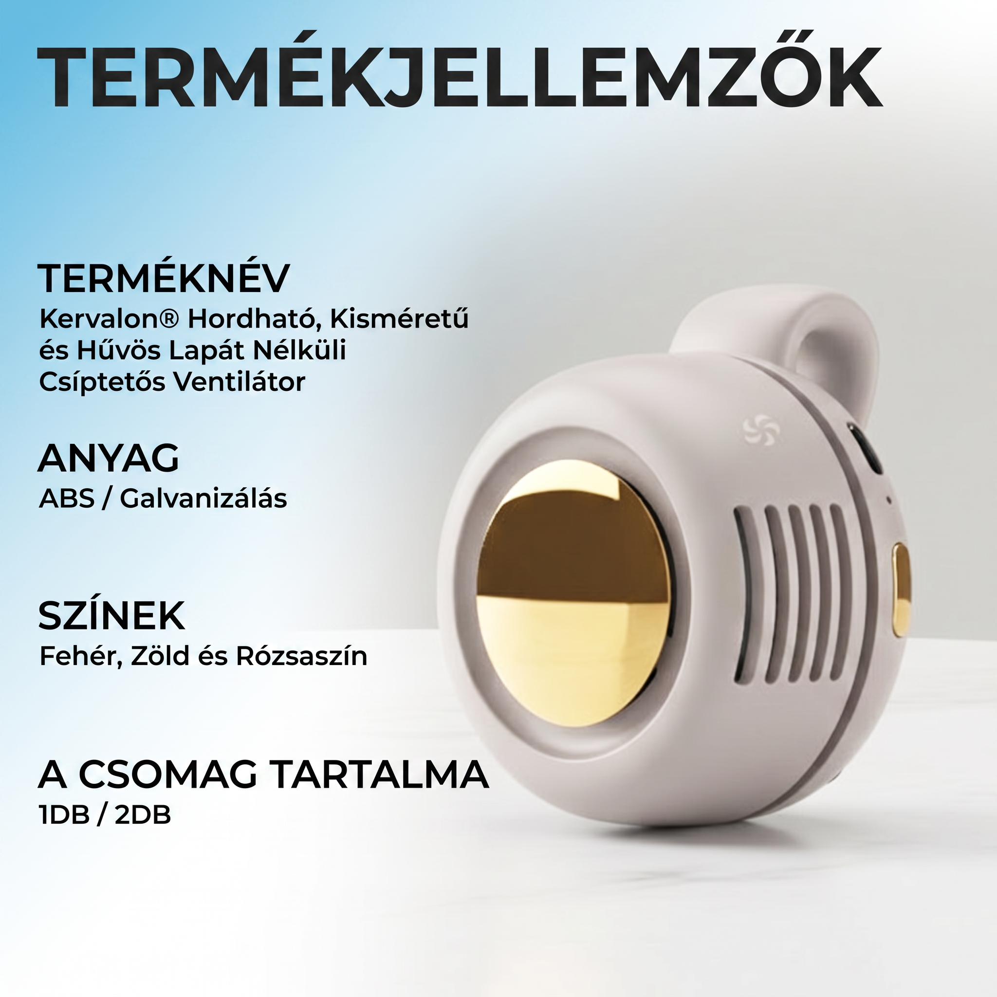 🔥🔥PKNEW® Hordozható Mini Lapátnélküli Csíptethető Ventilátor