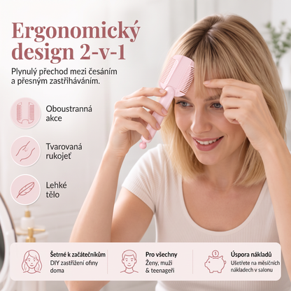 Kerüld a hajformázást✂️ 4 lépéses fésű hajvágáshoz és ritkításhoz - egyszerű frufru, hajformázás és hajformázás otthon 🎁