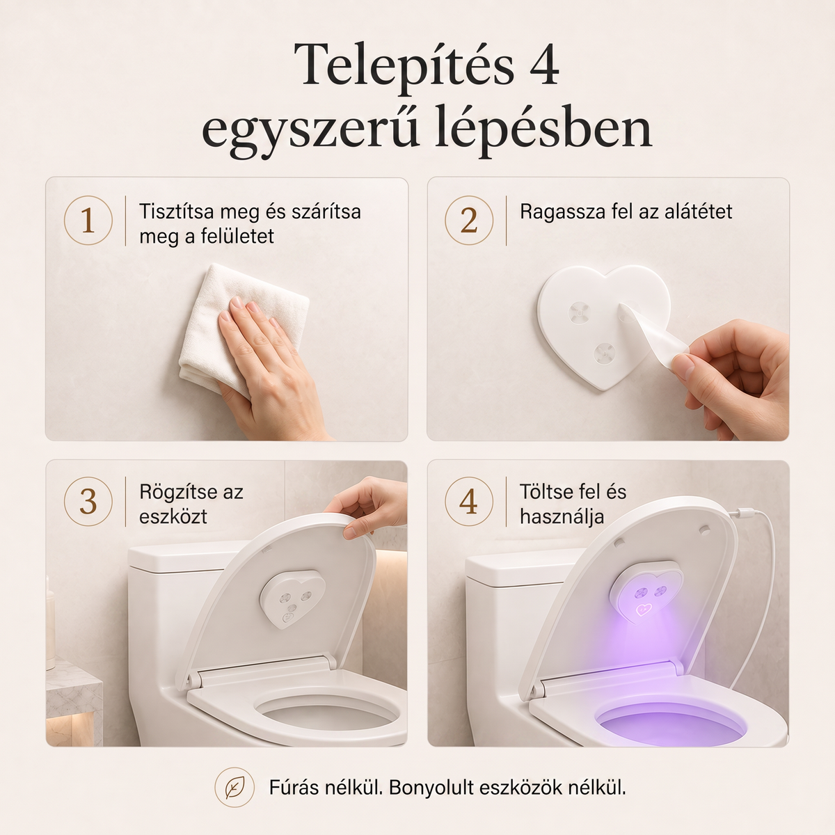 LEFUN® Okos UVC WC-világítás 🚽 – automatikus érzékelő, érintésmentes működés és USB-C töltés 💎