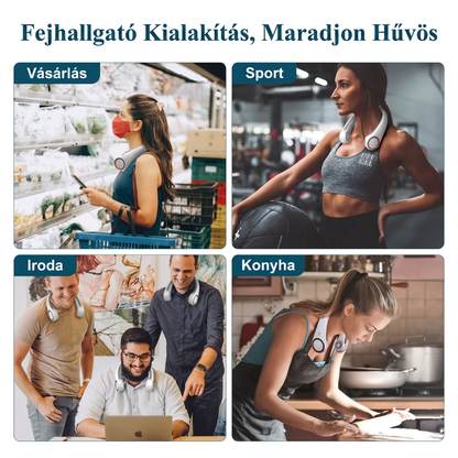 🔥🔥PKNEW® Hordozható nyakventilátor, lapátnélküli viselhető személyi ventilátor, kéz nélküli hűtés kültéri használatra és irodába 💎