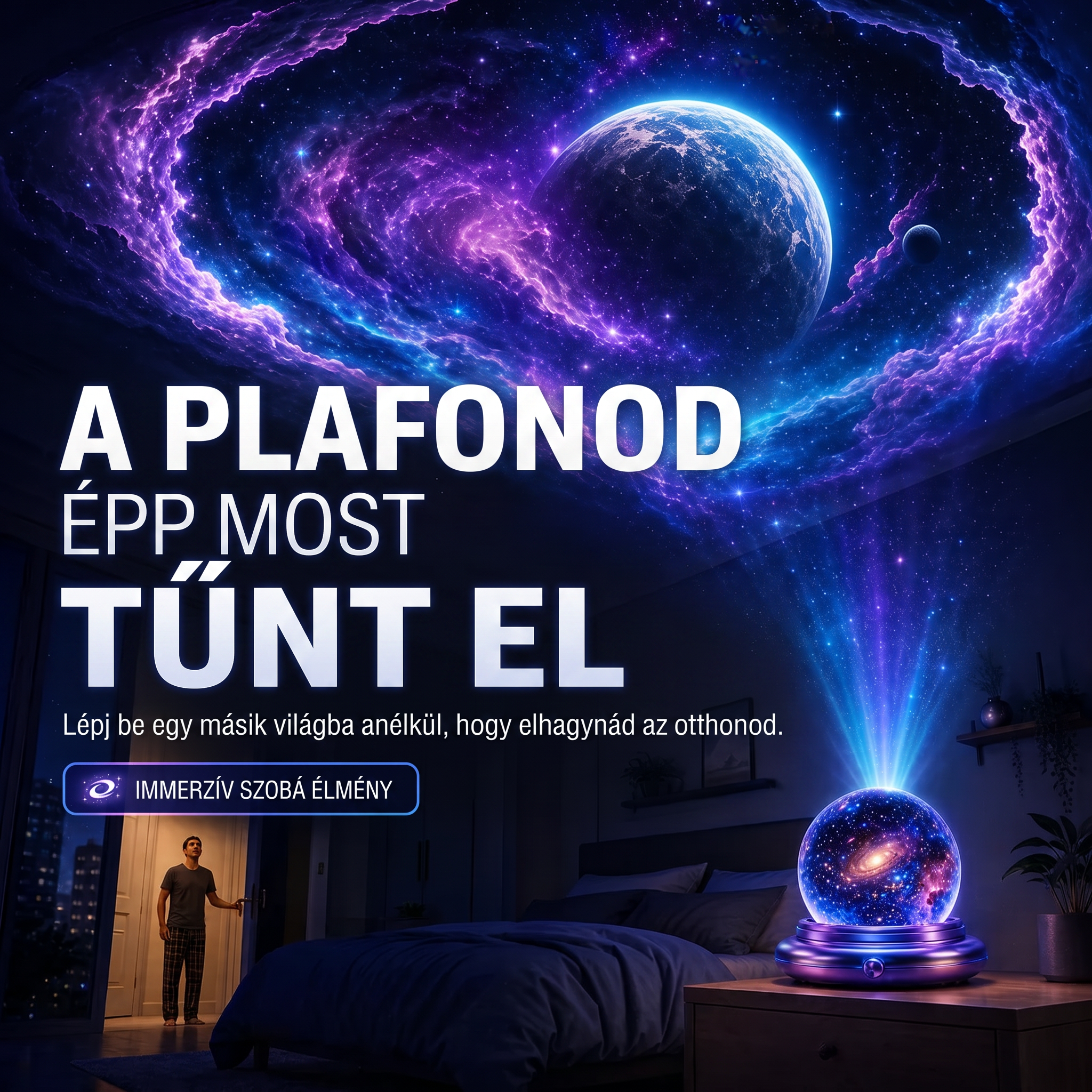 PKNEW® 🔮 Éjszakai Fény Projektor | NEXT-GEN SMART PROJECTION HD Smart Dynamic 5D Holografikus Éjszakai Fény Projektor