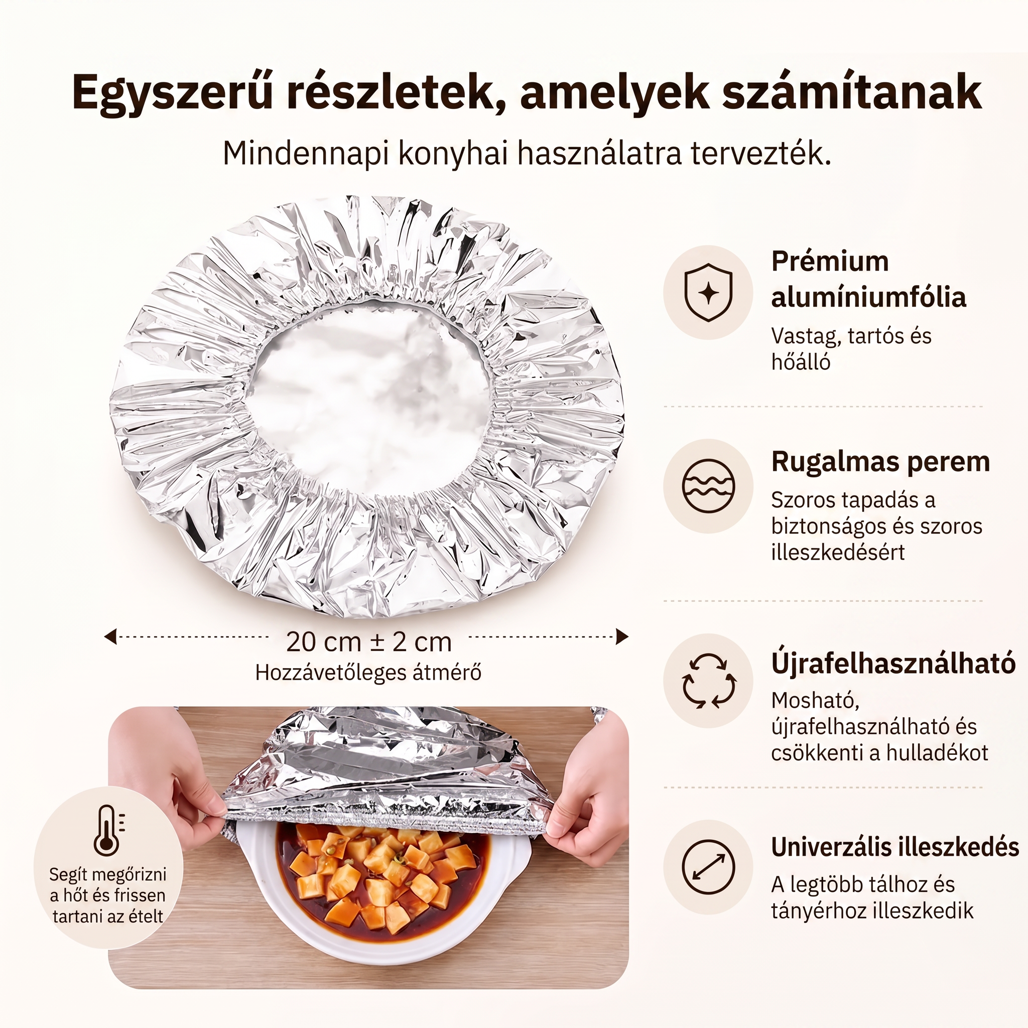 🔥🔥 PKNEW® Összecsukható alumíniumfólia ételtakaró | Tartsa az ételeket melegen, frissen és védve a gyümölcslegyektől