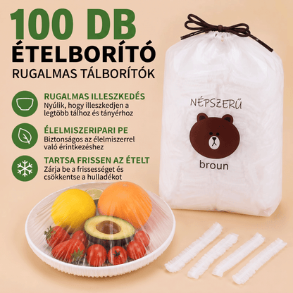 PKNEW® Rugalmas ételtakaró tálakhoz és tányérokhoz 👑 – Nyújtható konyhai védőhuzat maradékokhoz, gyümölcsökhöz, zöldségekhez és mindennapi élelmiszertároláshoz 💎