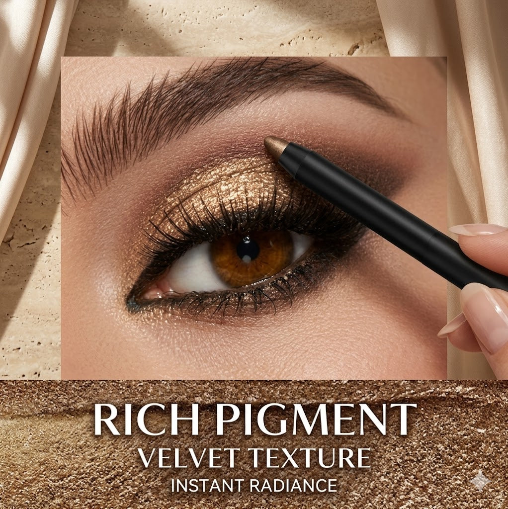 Cream Eyeshadow Stick Pencil | 9-Color Waterproof Shimmer Glitter & Matte Neutral Brown Eyeshadow Crayon