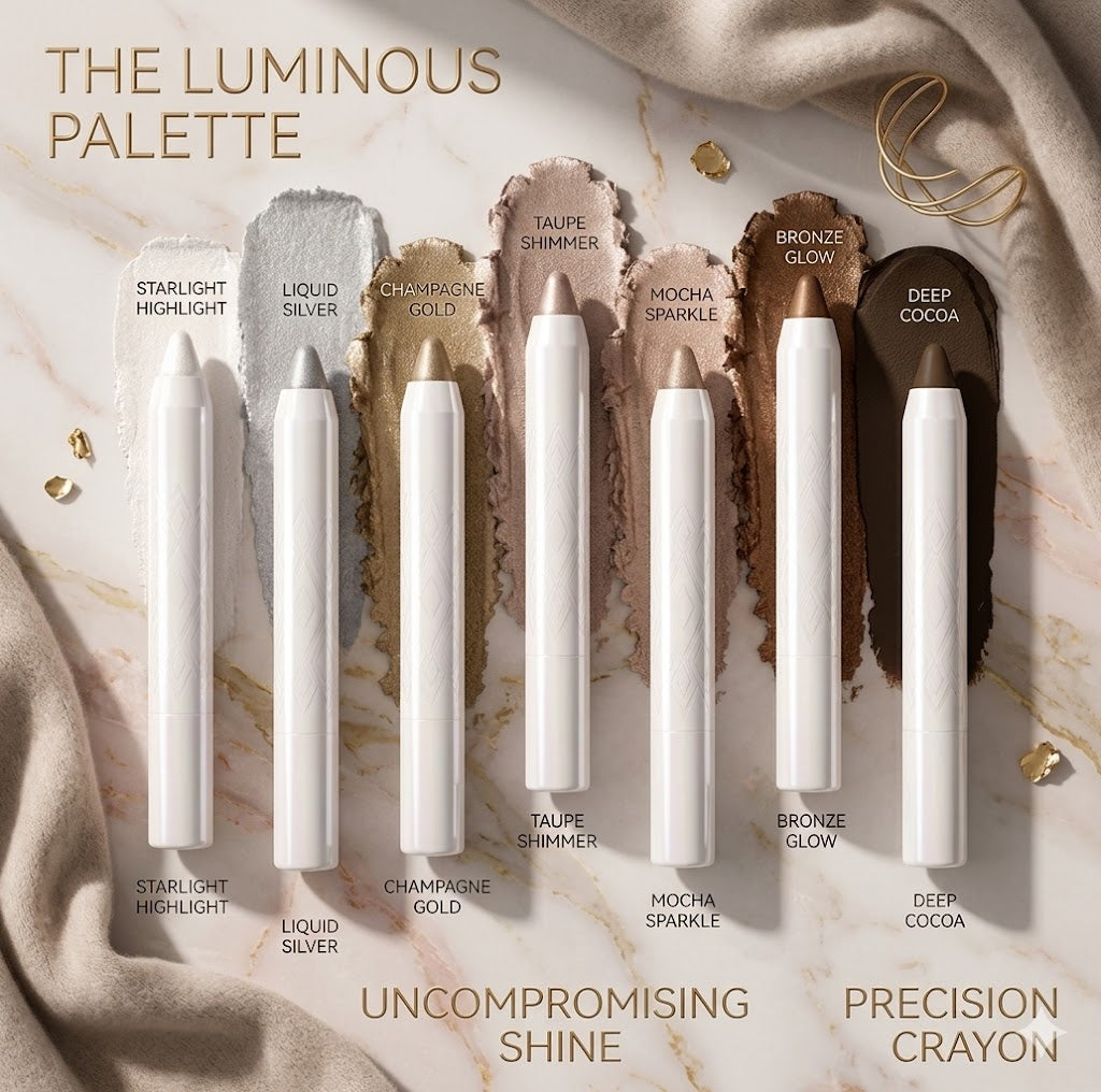 Cream Eyeshadow Stick Pencil | 9-Color Waterproof Shimmer Glitter & Matte Neutral Brown Eyeshadow Crayon