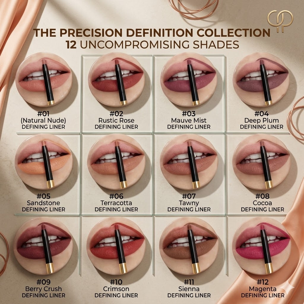 Defining Matte Lip Liner Pencil | Pigmented Creamy Velvet Lipstick Stick, Daily Natural Lip Contour Liner