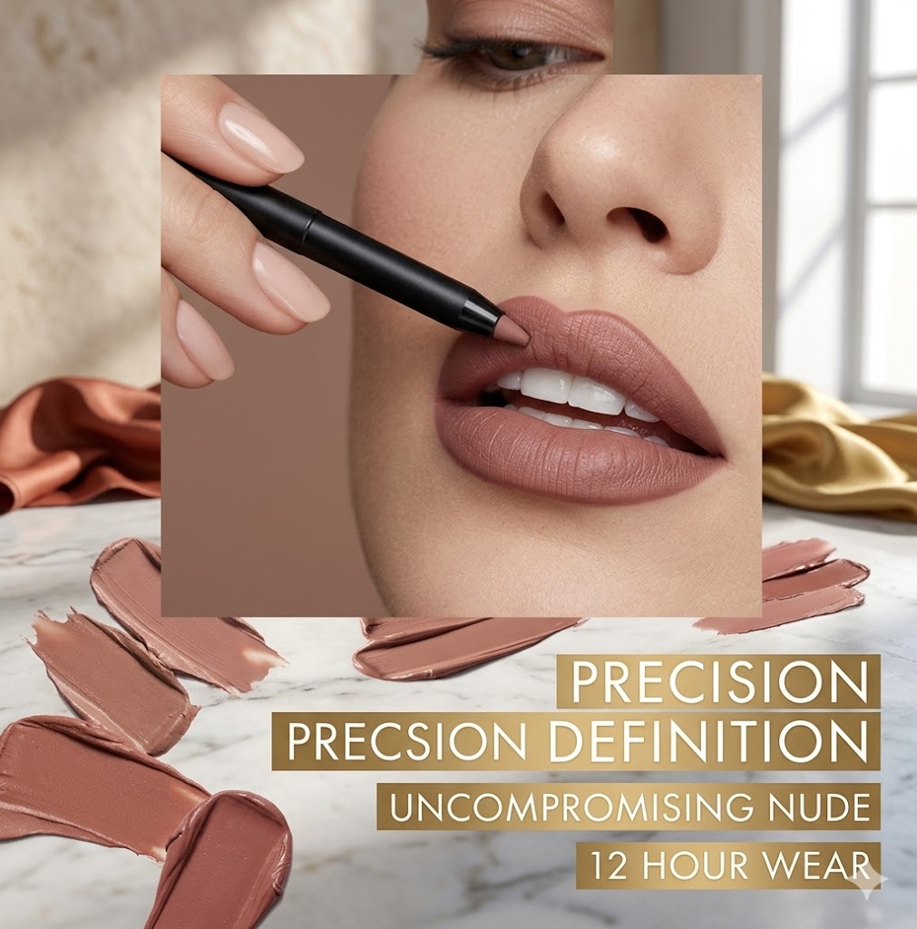 Defining Matte Lip Liner Pencil | Pigmented Creamy Velvet Lipstick Stick, Daily Natural Lip Contour Liner