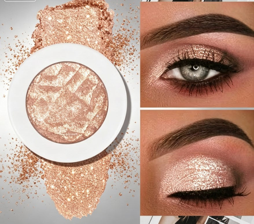 Glitter Shimmer Eyeshadow Highlighter | Buttery Mashed Potato Putty Highlight Powder, White Diamond Glow