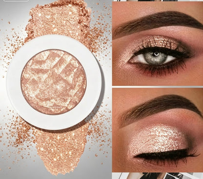 Glitter Shimmer Eyeshadow Highlighter | Buttery Mashed Potato Putty Highlight Powder, White Diamond Glow
