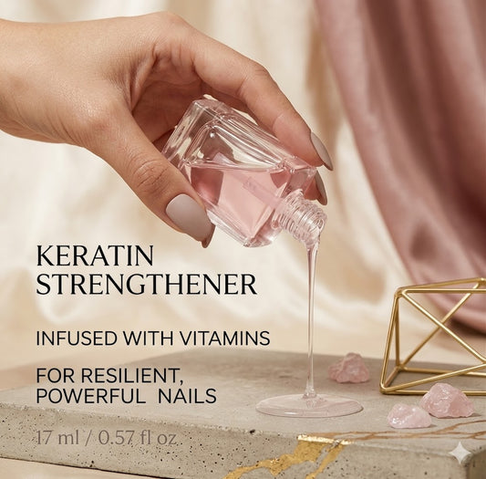 Ice-Clear Pink Nail Strengthener - Repair Treatment for Brittle Cracked Nails, Quick-Dry Long-Lasting Shine