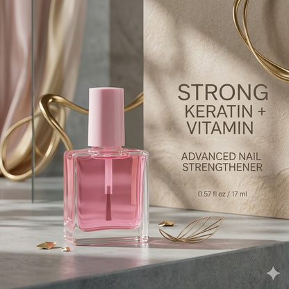 Ice-Clear Pink Nail Strengthener - Repair Treatment for Brittle Cracked Nails, Quick-Dry Long-Lasting Shine
