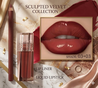 Plumping Lip Gloss & Liner Duo | Precision 3D Lip Contour Pencil Pack, Long-Wear Fresh Shine