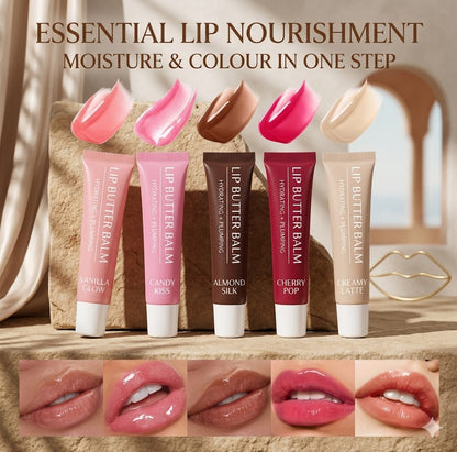 Tinted Lip Butter Balm | Hydrating Vanilla Lip Mask & Conditioning Lip Treatment for Instant Moisture & Shine