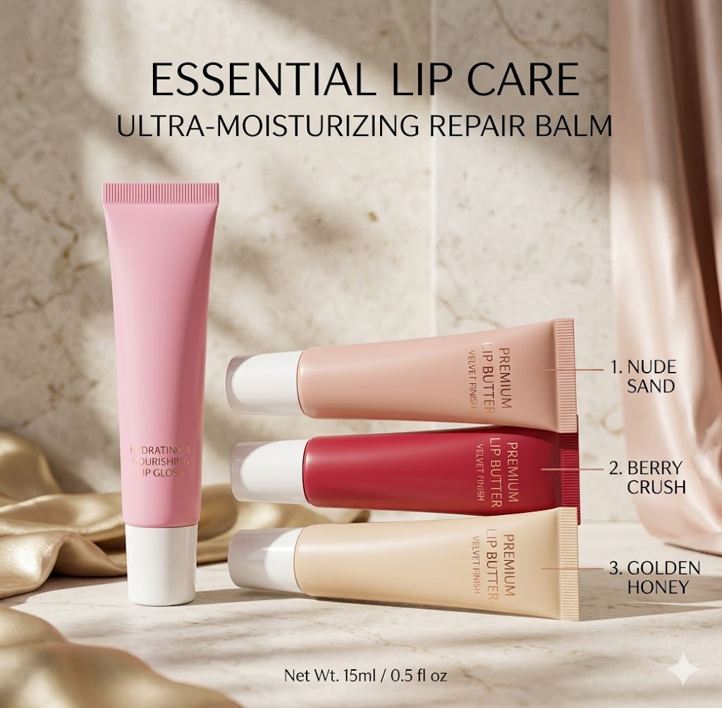 Tinted Lip Butter Balm | Hydrating Vanilla Lip Mask & Conditioning Lip Treatment for Instant Moisture & Shine