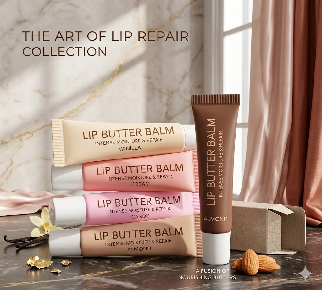 Tinted Lip Butter Balm | Hydrating Vanilla Lip Mask & Conditioning Lip Treatment for Instant Moisture & Shine