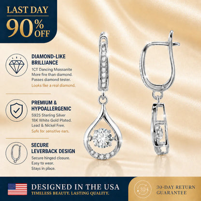 🔥🔥 90% OFF TODAY: 1-Carat "Dancing" Moissanite Earrings – The Pure S925 Comfort & Sparkle You Deserve 💖